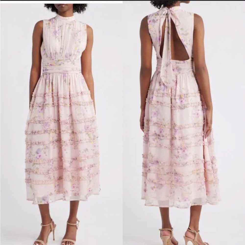 Lulus “Eden” Floral Sleeveless Chiffon Dress - New but Damaged!